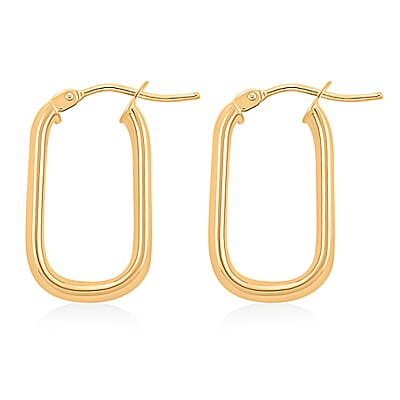  Italian 10K Yellow Gold 6mm Paperclip Hoop Earrings 1.56 Grams
