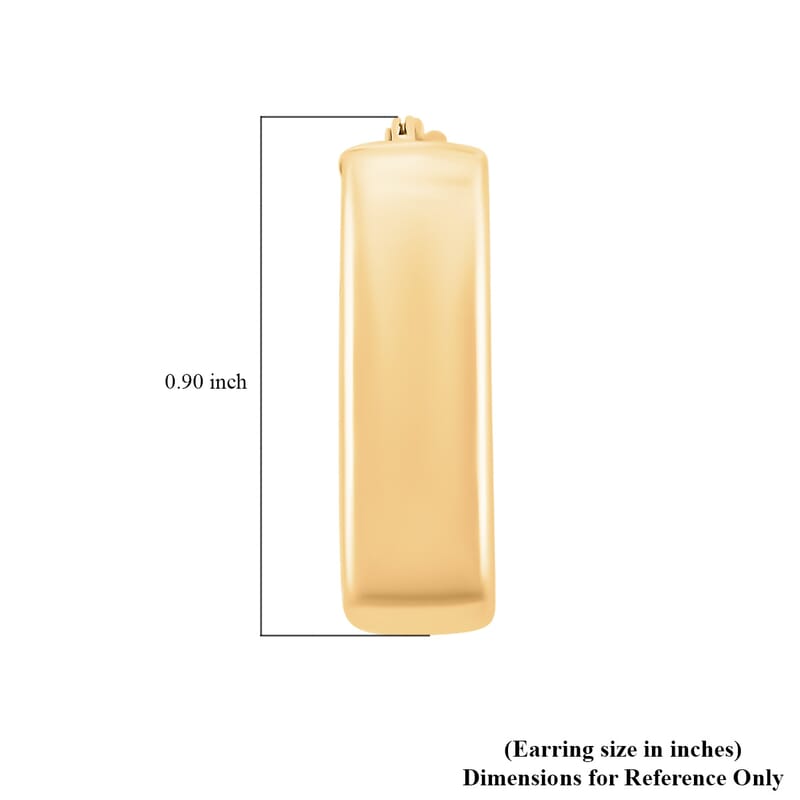  Italian 10K Yellow Gold 6mm Paperclip Hoop Earrings 1.56 Grams