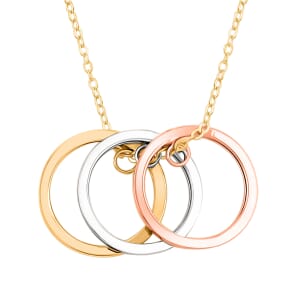 Doorbuster Italian 10K Tri-tone Gold Tricolor Circle Chain Necklace 18-20 Inches 1.06 Grams
