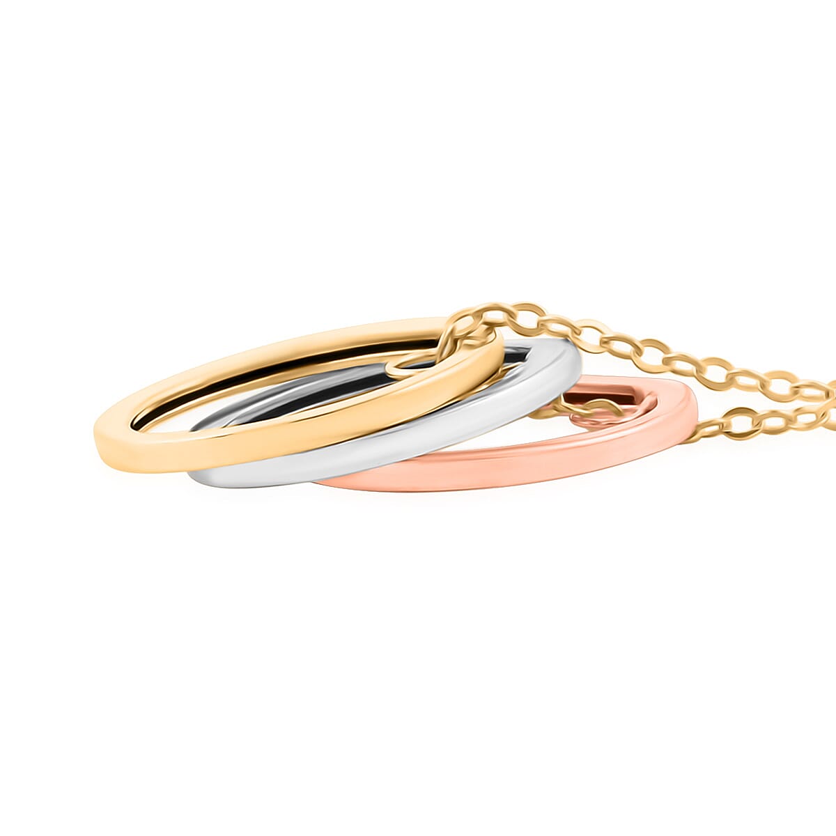Buy Italian 10K Tri-tone Gold Tricolor Circle Chain Necklace