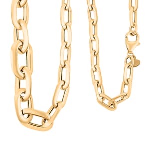 Italian 10K Yellow Gold Graduated Prezioso Paperclip Necklace 18 Inches 5.52 Grams