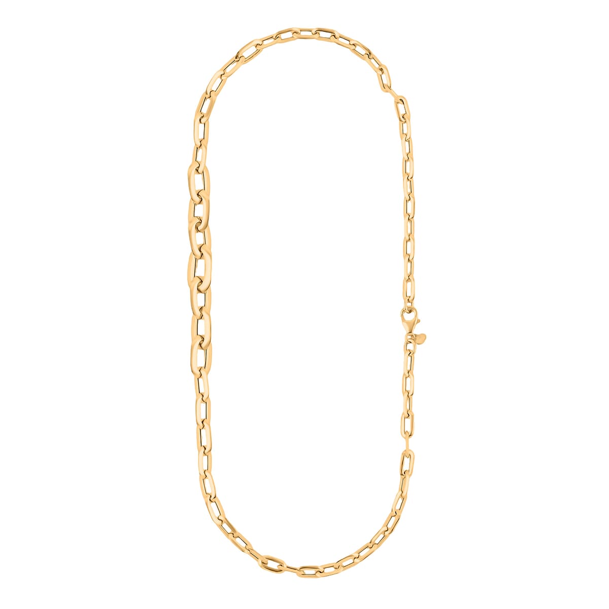 Italian 10K Yellow Gold Graduated Prezioso Paperclip Necklace 18 Inches 5.52 Grams image number 5