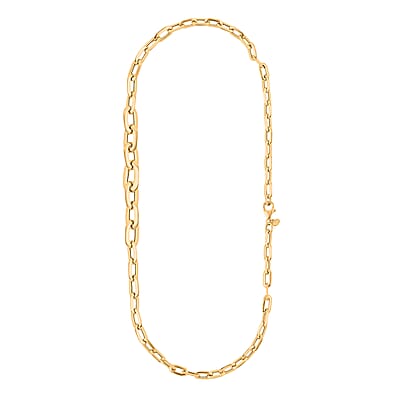 Italian 10K Yellow Gold Graduated Prezioso Paperclip Necklace 18 Inches 5.52 Grams