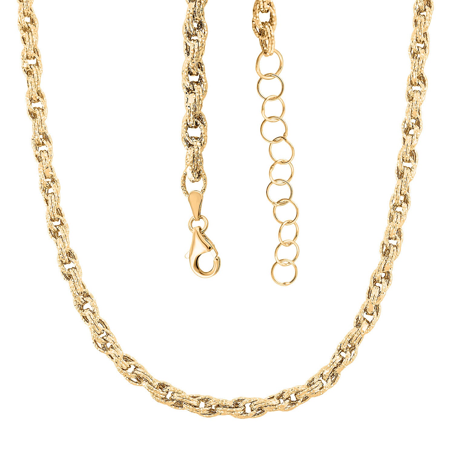 JCK Hunter’s Pick Italian 10K Yellow Gold DC Spirali Oro Prezioso Torchon Necklace 18-20 Inches 9.6 Grams