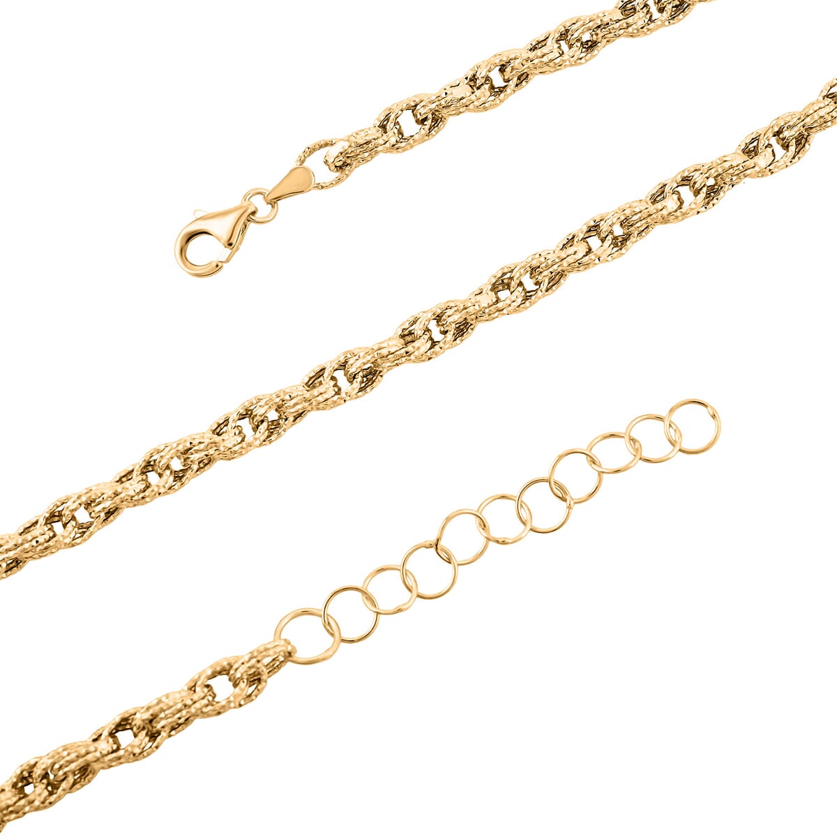 JCK Hunter’s Pick Italian 10K Yellow Gold DC Spirali Oro Prezioso Torchon Necklace 18-20 Inches 9.6 Grams image number 4