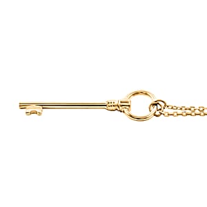 Italian 10K Yellow Gold Golden Key Necklace 18-20 Inches 1.61 Grams