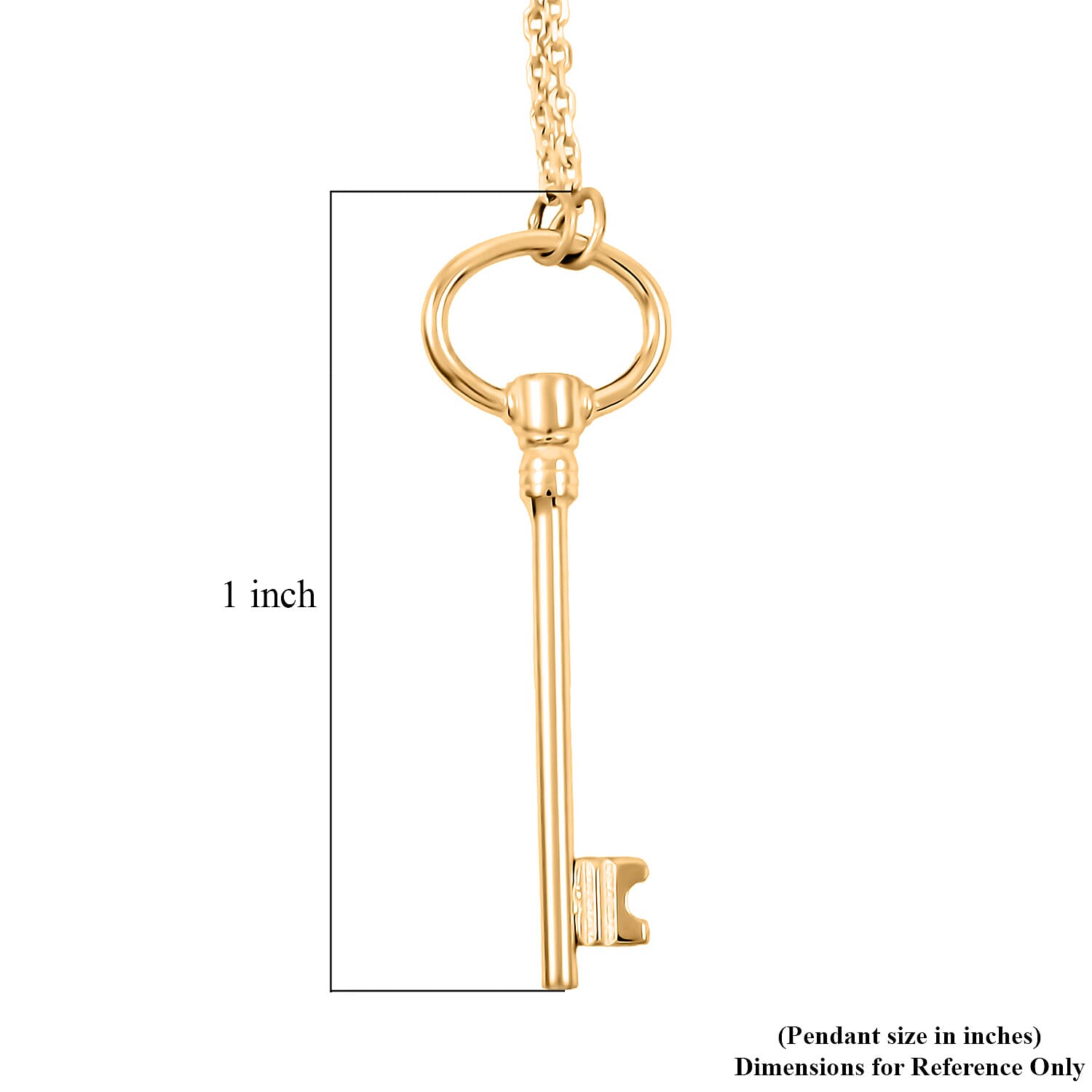 Italian 10K Yellow Gold Golden Key Necklace 18-20 Inches 1.61 Grams