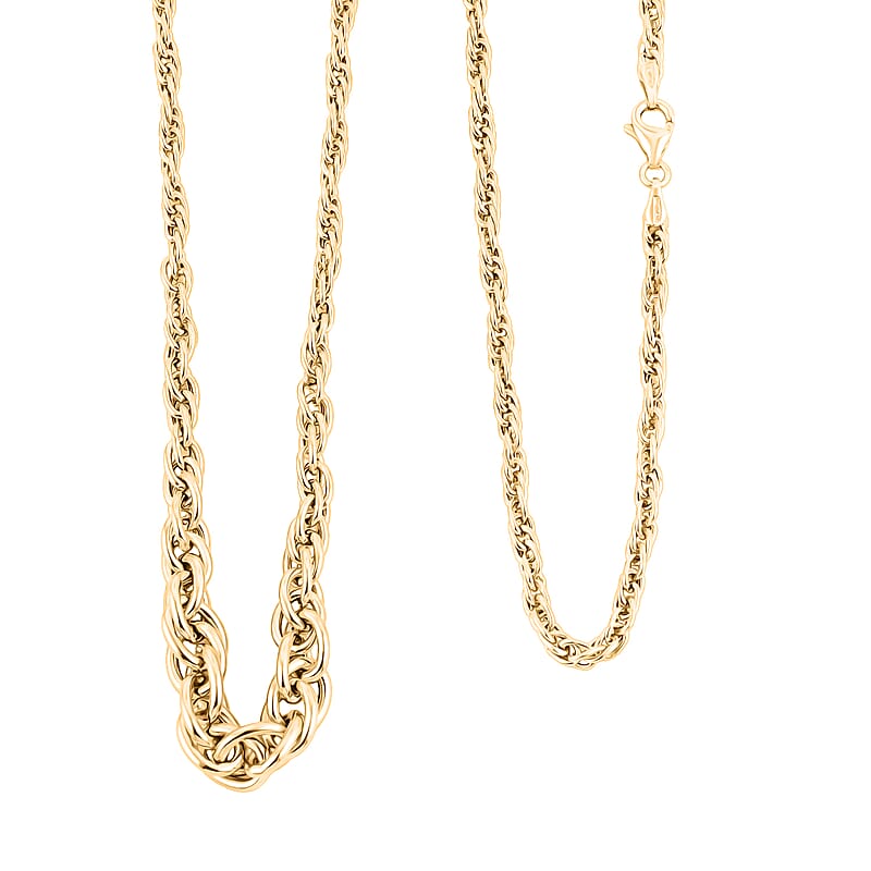 Italian 10K Yellow Gold Graduated Torchon Necklace 20 Inches 4.12 Grams