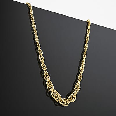 Italian 10K Yellow Gold Graduated Torchon Necklace 20 Inches 4.12 Grams