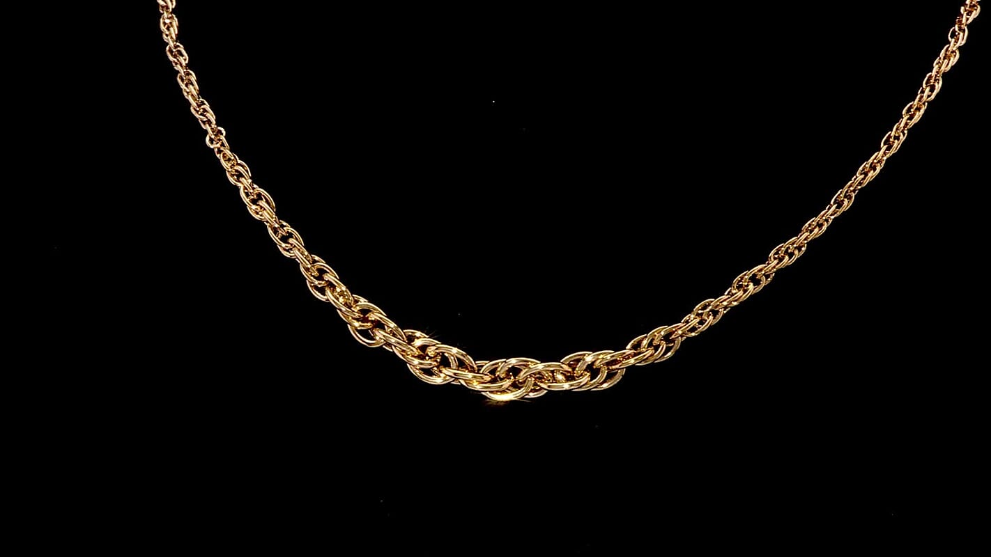 Italian 10K Yellow Gold Graduated Torchon Necklace 20 Inches 4.12 Grams