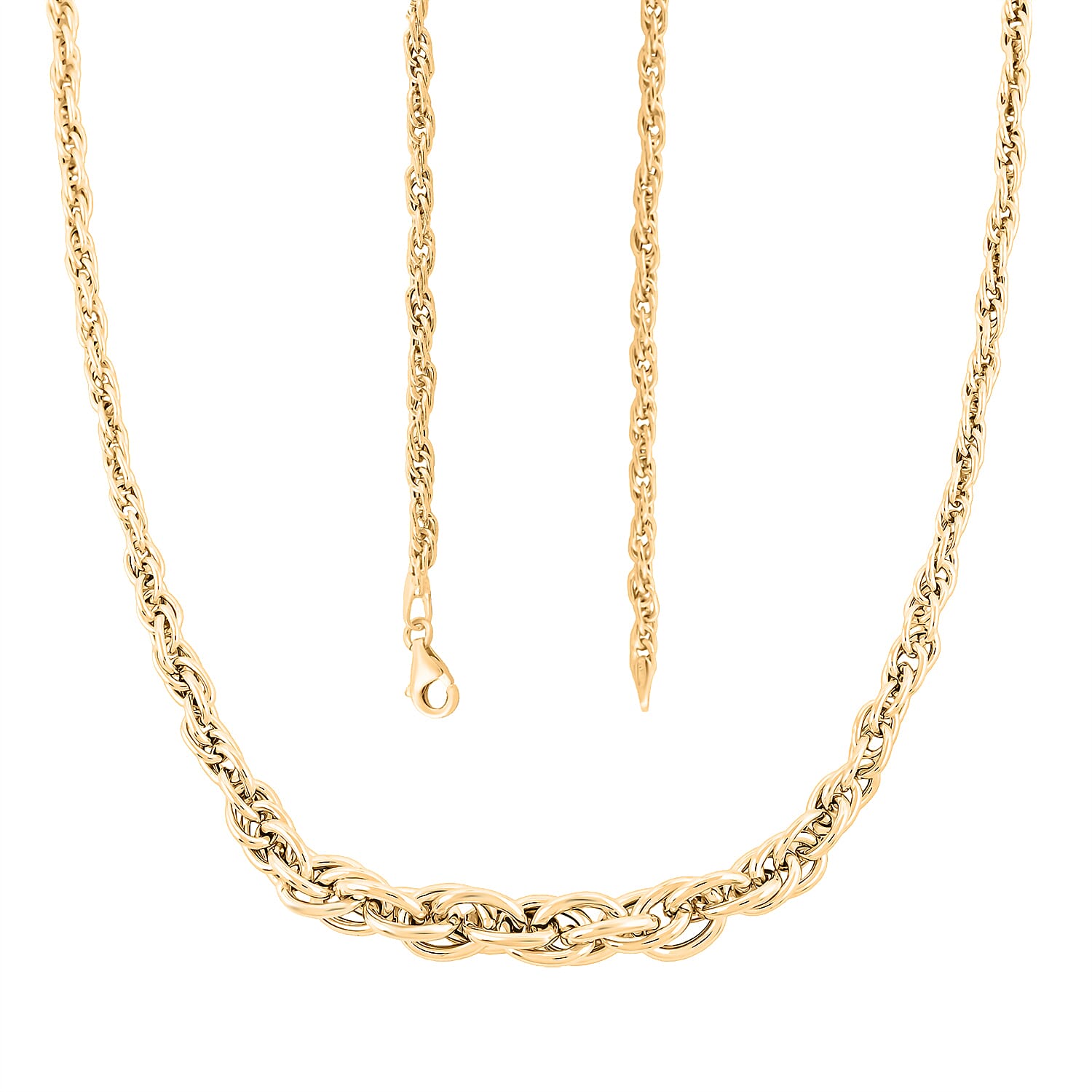 Italian 10K Yellow Gold Graduated Torchon Necklace 20 Inches 4.12 Grams
