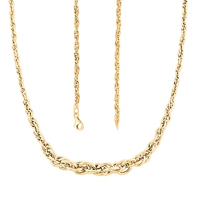 Italian 10K Yellow Gold Graduated Torchon Necklace 20 Inches 4.12 Grams