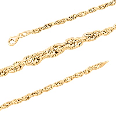 Italian 10K Yellow Gold Graduated Torchon Necklace 20 Inches 4.12 Grams
