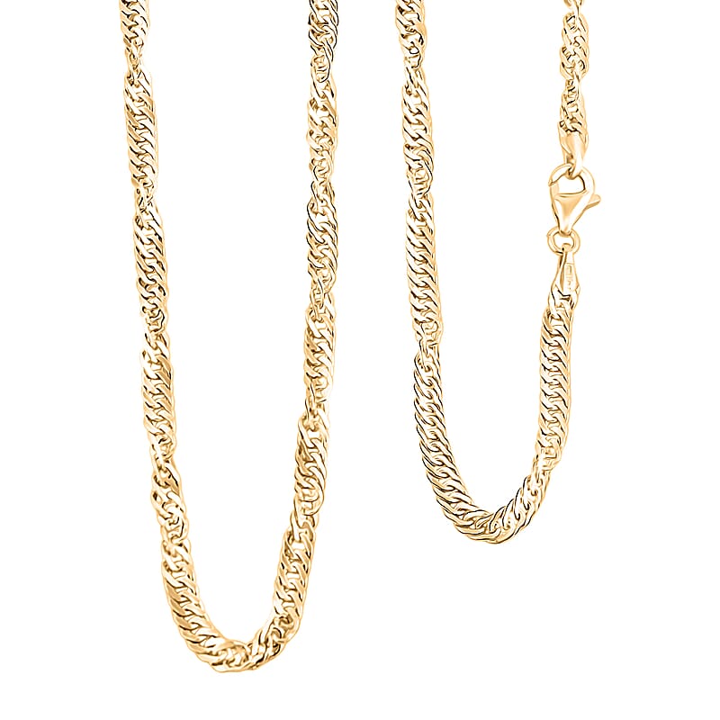 Italian 10K Yellow Gold Bella Gioia Singapore Necklace 20 Inches 1.86 Grams