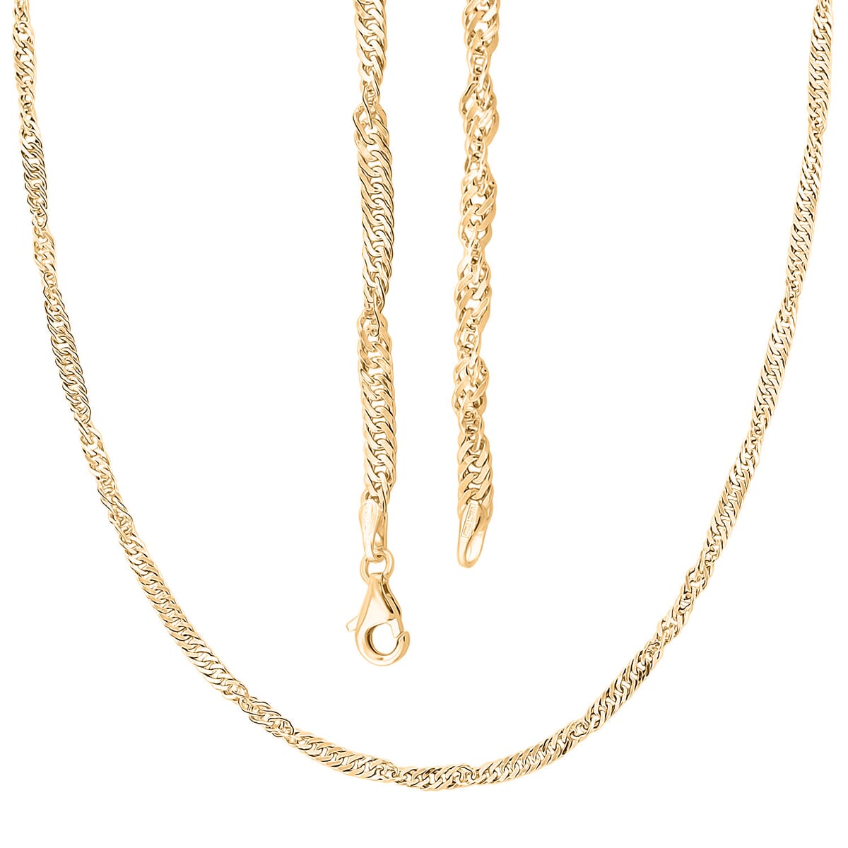 Doorbuster Italian 10K Yellow Gold Bella Gioia Singapore Necklace 20 Inches 1.86 Grams image number 3