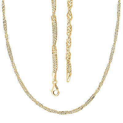 Italian 10K Yellow Gold Bella Gioia Singapore Necklace 20 Inches 1.86 Grams