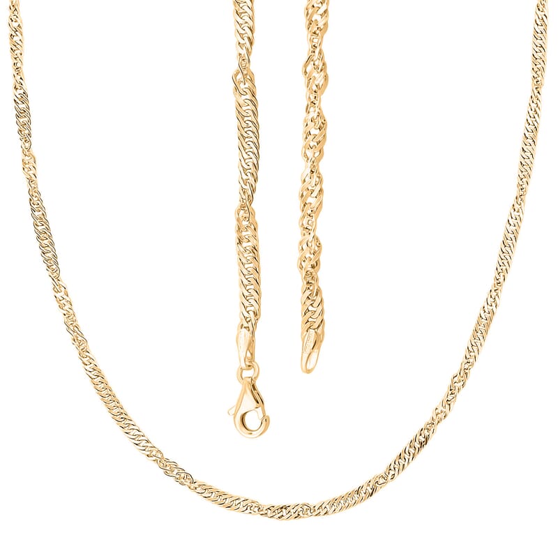 Italian 10K Yellow Gold Bella Gioia Singapore Necklace 20 Inches 1.86 Grams