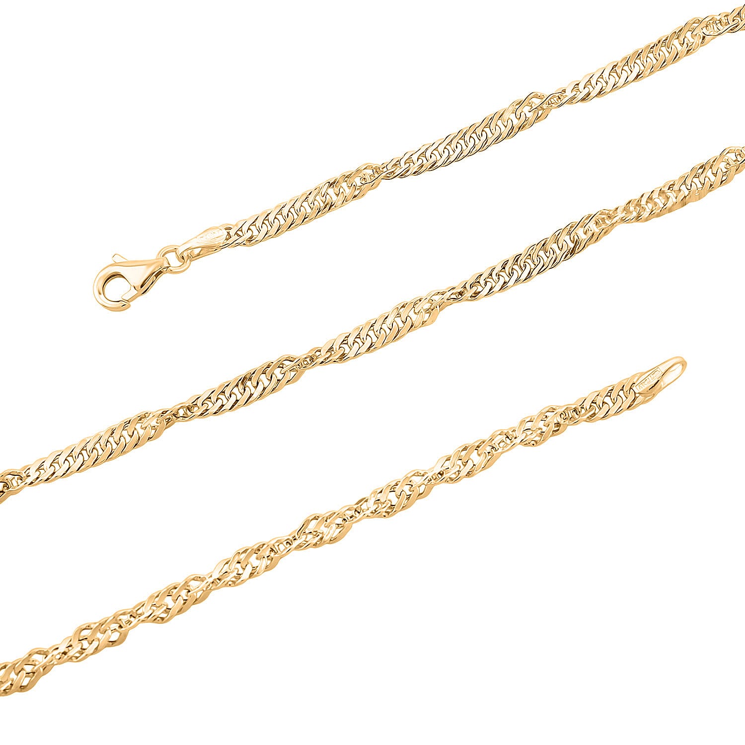 Italian 10K Yellow Gold Bella Gioia Singapore Necklace 20 Inches 1.86 Grams