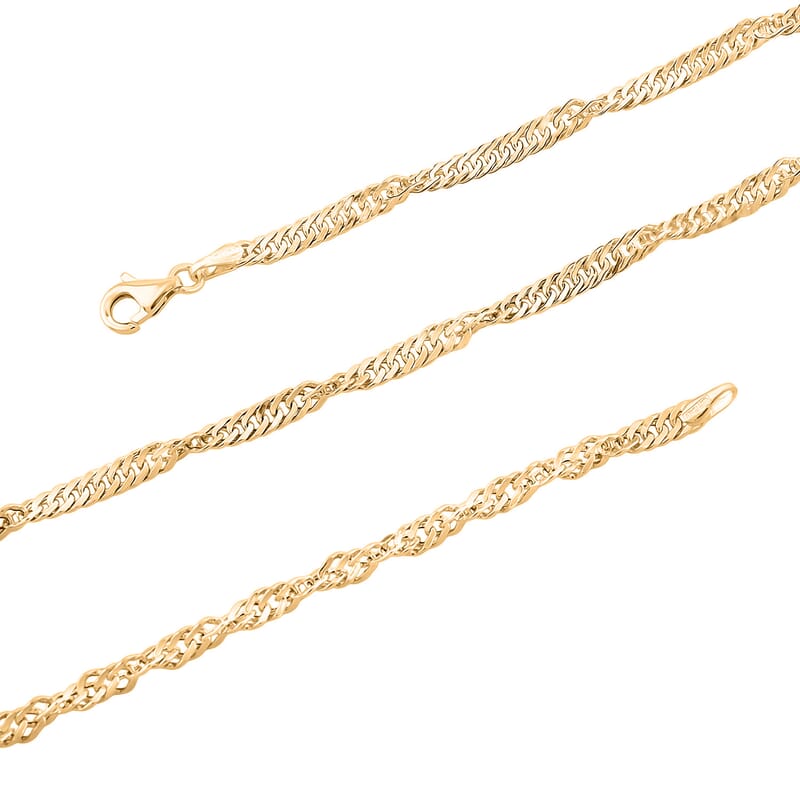 Italian 10K Yellow Gold Bella Gioia Singapore Necklace 20 Inches 1.86 Grams