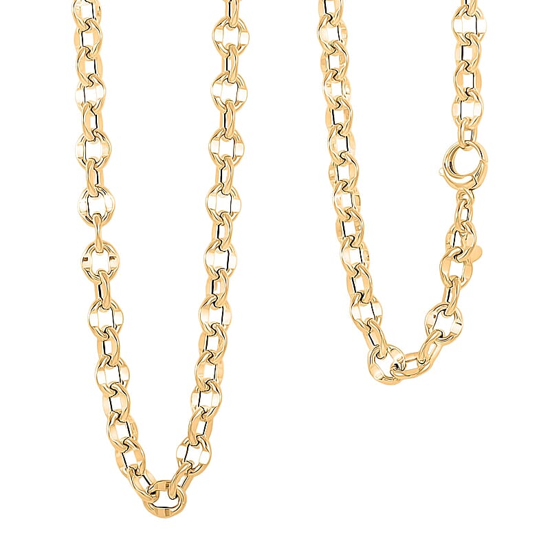 Italian 10K Yellow Gold Prestige Link Necklace 20 Inches 8.15 Grams
