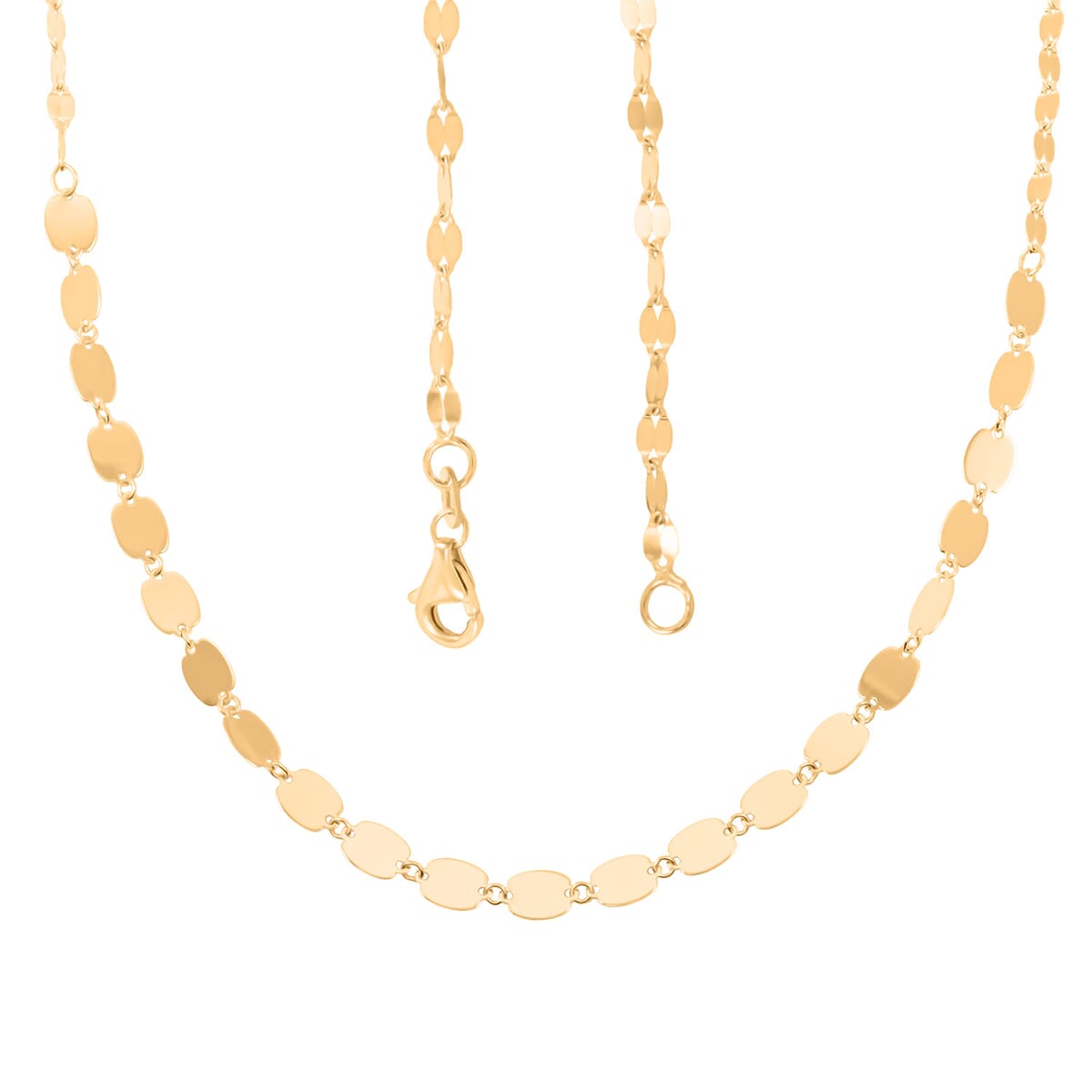 Doorbuster Italian 10K Yellow Gold Graduated Mirror Necklace 20 Inches 2.26 Grams image number 1