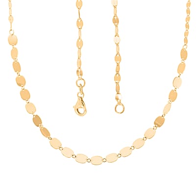 Italian 10K Yellow Gold Graduated Mirror Necklace 20 Inches 2.26 Grams