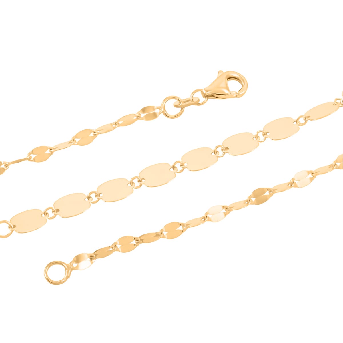 Doorbuster Italian 10K Yellow Gold Graduated Mirror Necklace 20 Inches 2.26 Grams image number 2