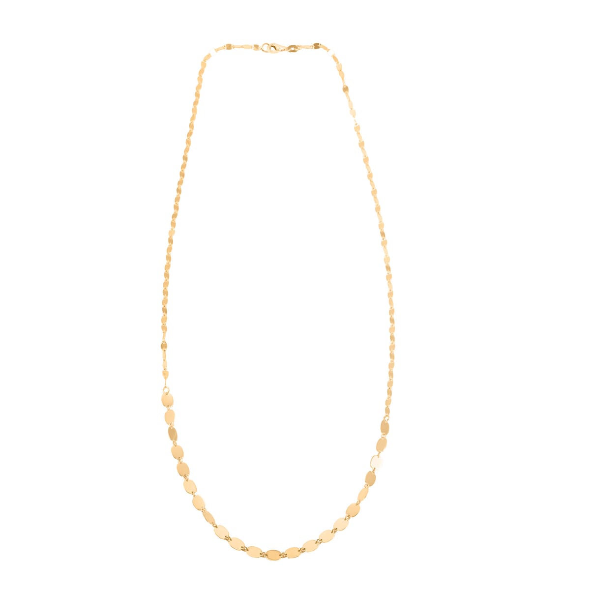 Doorbuster Italian 10K Yellow Gold Graduated Mirror Necklace 20 Inches 2.26 Grams image number 3