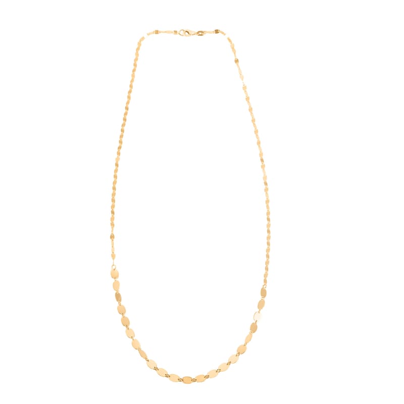 Italian 10K Yellow Gold Graduated Mirror Necklace 20 Inches 2.26 Grams