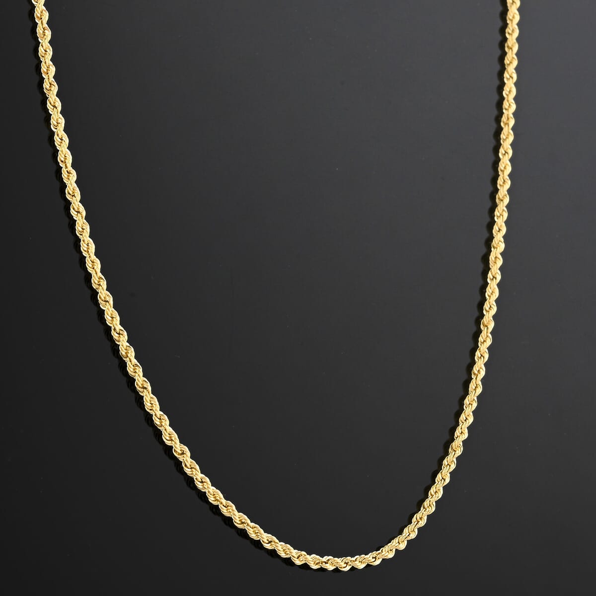 Italian 10K Yellow Gold 1.5mm Velvet Rope Necklace 24 Inches 1.93 Grams image number 1
