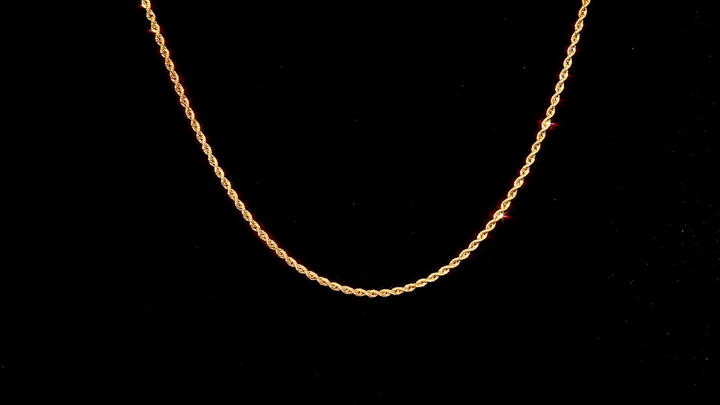 Italian 10K Yellow Gold 1.5mm Velvet Rope Necklace 24 Inches 1.93 Grams
