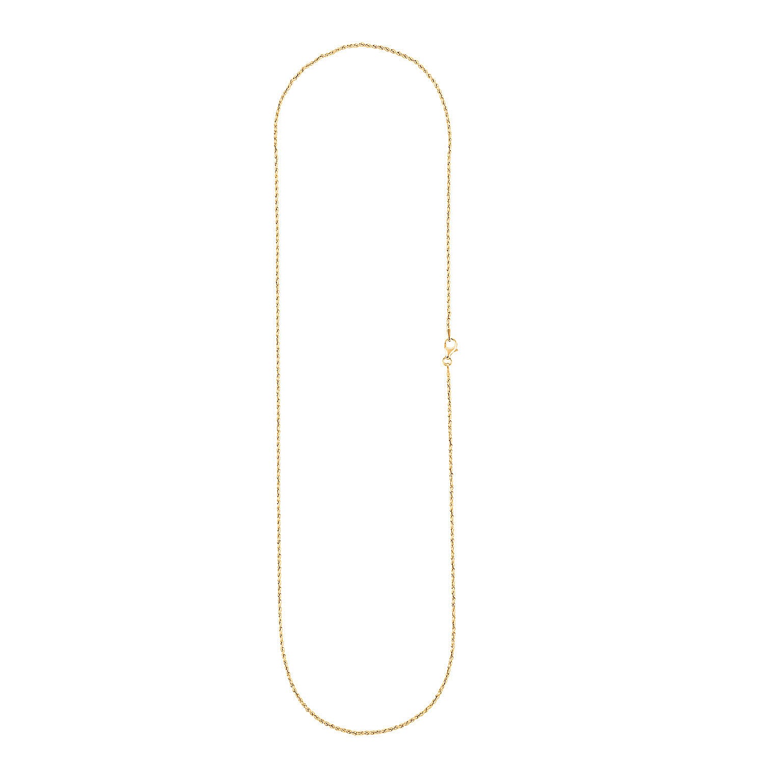Italian 10K Yellow Gold 1.5mm Velvet Rope Necklace 24 Inches 1.93 Grams