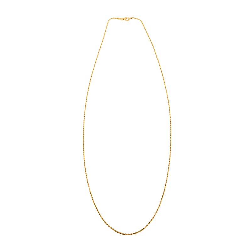 Italian 10K Yellow Gold 1.5mm Velvet Rope Necklace 26 Inches 2.09 Grams