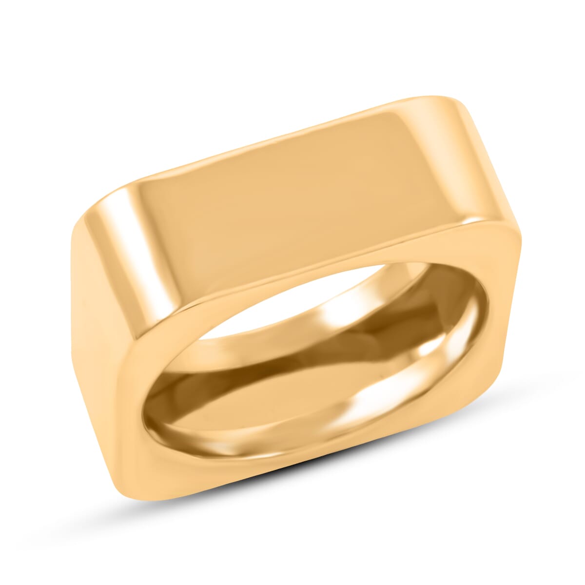 Doorbuster Italian 10K Yellow Gold Mirror Square Ring (Size 6.75) 2.34 Grams image number 0