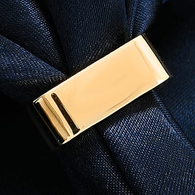 Italian 10K Yellow Gold Mirror Square Ring (Size 7) 2.34 Grams