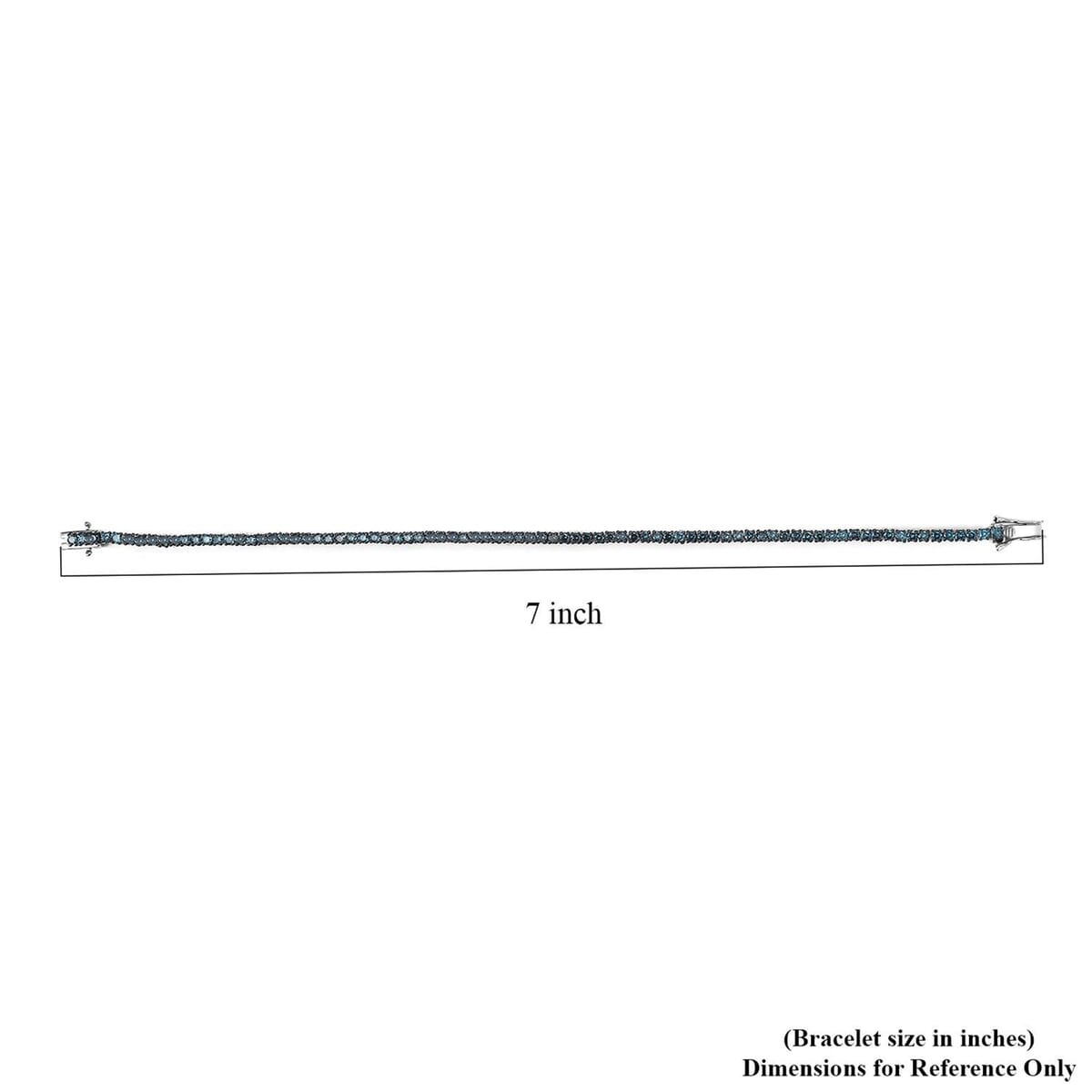 Luxuriant Lab Grown Blue Diamond SI 3.00 ctw Bracelet in Rhodium Over Sterling Silver (6.50 In) image number 4