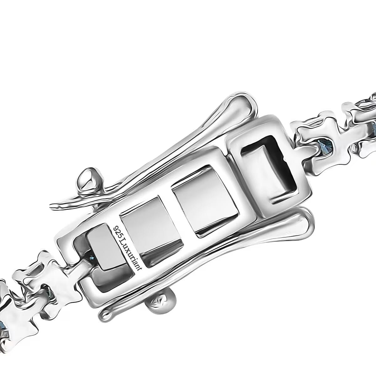 Luxuriant Lab Grown Blue Diamond SI 3.50 ctw Bracelet in Rhodium Over Sterling Silver (8.00 In) image number 7