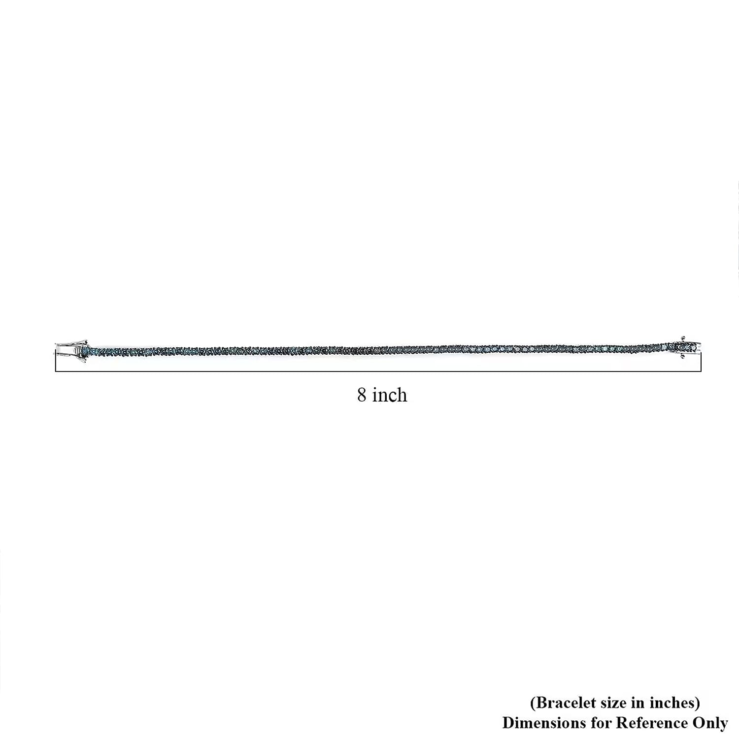 Luxuriant Lab Grown Blue Diamond (IR) SI 3.00 ctw Starry Night Bracelet in Rhodium Over Sterling Silver (7.25 In)