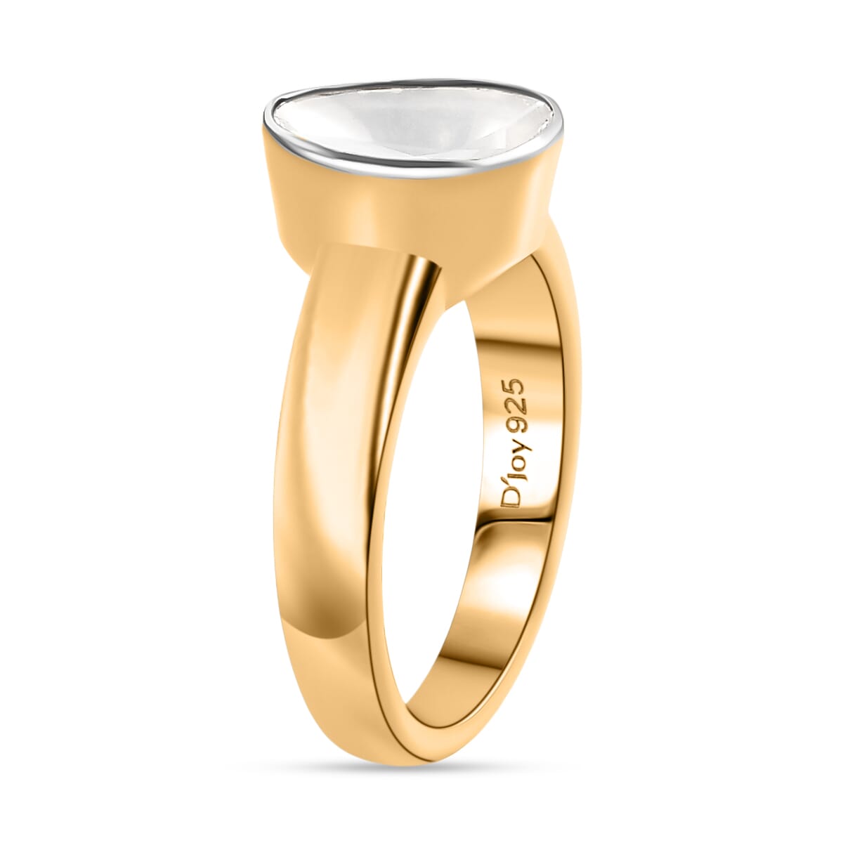 Luxuriant Lab Grown Polki Diamond 0.50 ctw Ring in 18K Vermeil Yellow Gold Over Sterling Silver (Size 10.0) image number 3