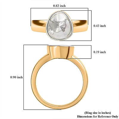 D'Joy Lab Grown Polki Diamond 0.50 ctw Timeless Solitaire Ring in 18K Vermeil Yellow Gold Over Sterling Silver (Size 10.0)