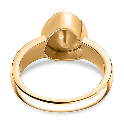 D'Joy Lab Grown Polki Diamond 0.50 ctw Timeless Solitaire Ring in 18K Vermeil Yellow Gold Over Sterling Silver (Size 10.0)