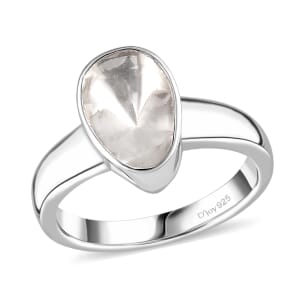 Luxuriant Lab Grown Polki Diamond 0.50 ctw Ring in Rhodium Over Sterling Silver (Size 10.0)