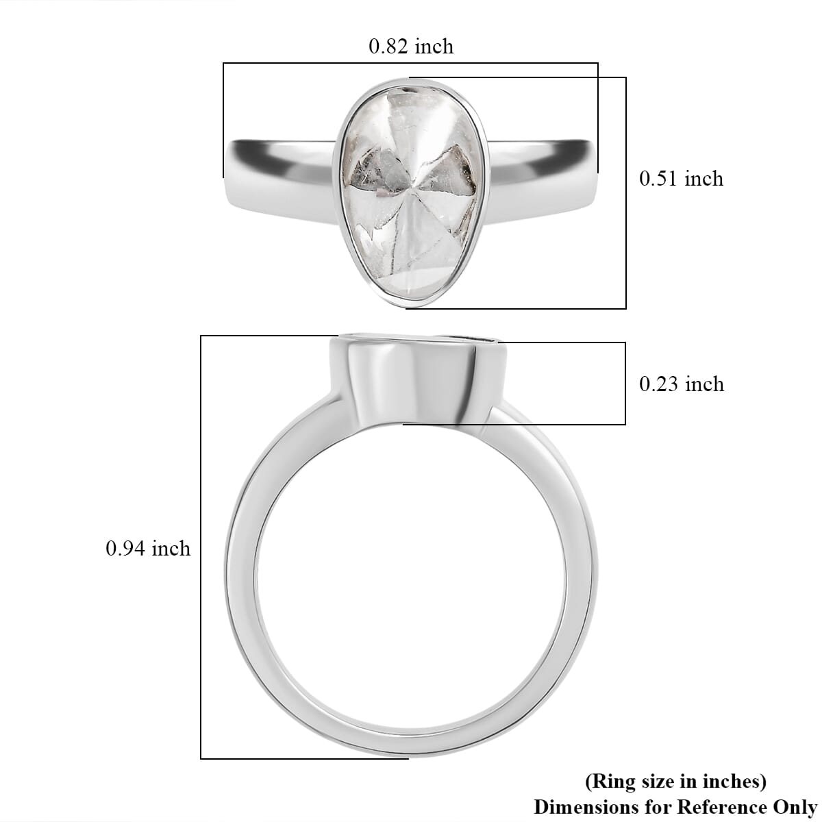 Luxuriant Lab Grown Polki Diamond 0.50 ctw Ring in Rhodium Over Sterling Silver (Size 10.0) image number 5