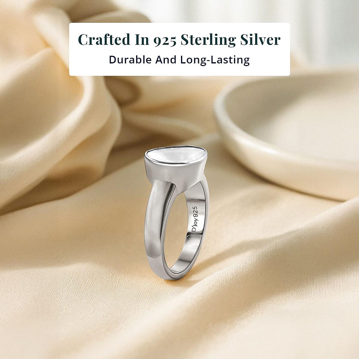 D'Joy Lab Grown Polki Diamond 0.50 ctw Timeless Solitaire Ring in Rhodium Over Sterling Silver (Size 11.0) image number 2