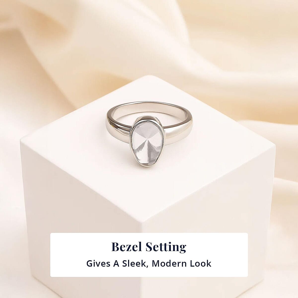 D'Joy Lab Grown Polki Diamond 0.50 ctw Timeless Solitaire Ring in Rhodium Over Sterling Silver (Size 11.0) image number 4