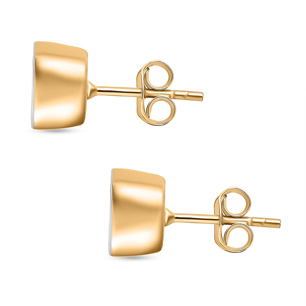 D'Joy Lab Grown Polki Diamond 0.50 ctw Stud Earrings in 18K Vermeil Yellow Gold Over Sterling Silver
