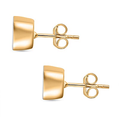 D'Joy Lab Grown Polki Diamond 0.50 ctw Stud Earrings in 18K Vermeil Yellow Gold Over Sterling Silver
