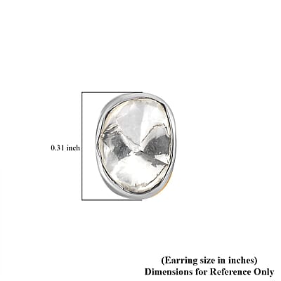 D'Joy Lab Grown Polki Diamond 0.50 ctw Stud Earrings in 18K Vermeil Yellow Gold Over Sterling Silver