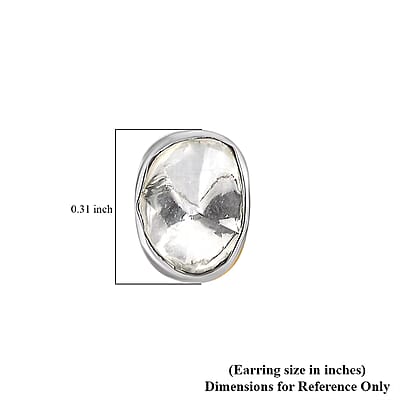 D'Joy Lab Grown Polki Diamond 0.50 ctw Stud Earrings in 18K Vermeil Yellow Gold Over Sterling Silver