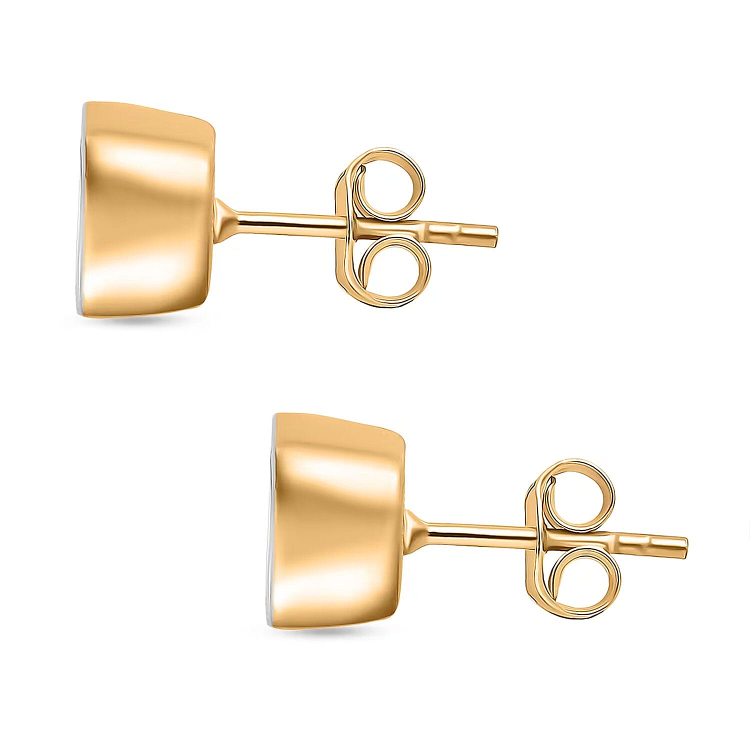 D'Joy Lab Grown Polki Diamond 0.50 ctw Stud Earrings in 18K Vermeil Yellow Gold Over Sterling Silver